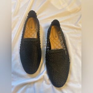 Birdies Black Woven Loafers